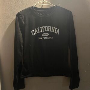 SHEIN Black Long Sleeve Tee with California Print